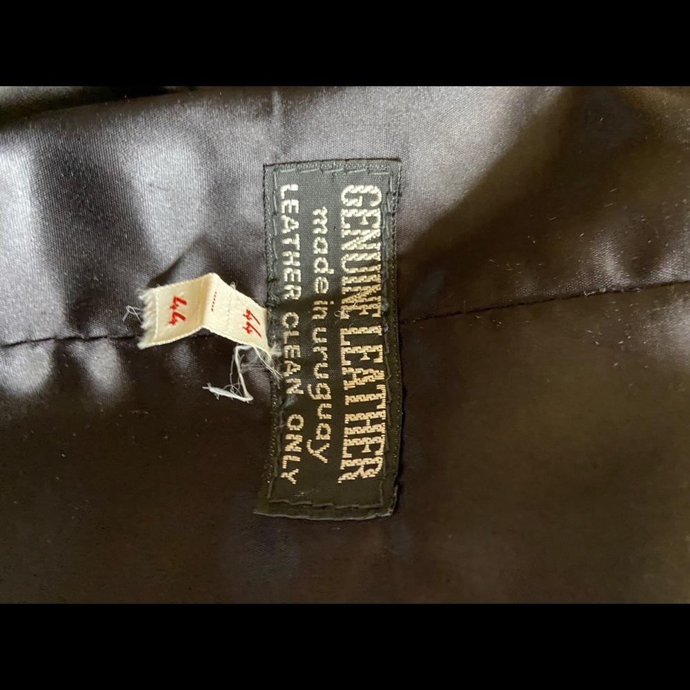 Genuine 100% Leather Jacket Patch Pockets Buttons - image 8